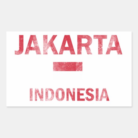 Jakarta Indonesia Designs Rechteckiger Aufkleber (Vorderseite)