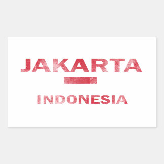 Jakarta Indonesia Designs Rechteckiger Aufkleber