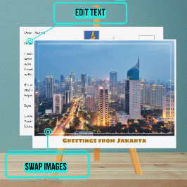 Jakarta Indonesia Featuring City & Skyline Modern Postkarte