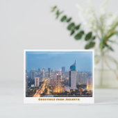 Jakarta Indonesia Featuring City & Skyline Modern Postkarte (Stehend Vorderseite)