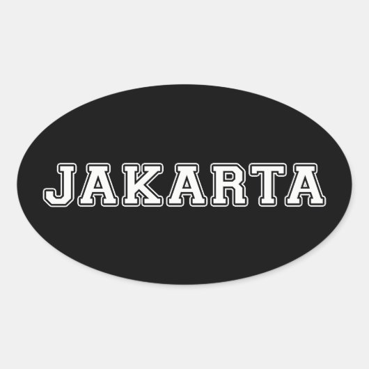 Jakarta Indonesia Ovaler Aufkleber (Vorderseite)