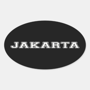 Jakarta Indonesia Ovaler Aufkleber