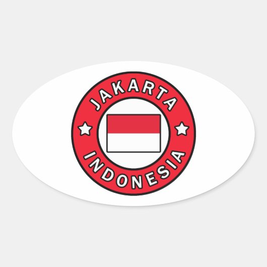 Jakarta Indonesia Ovaler Aufkleber (Vorderseite)
