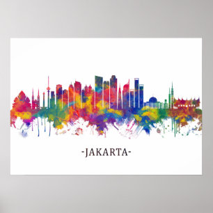Jakarta Indonesia Skyline Poster