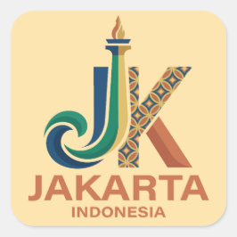 Jakarta Indonesia Southeast Asia Quadratischer Aufkleber