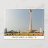 Jakarta Indonesien mit National Monument Modern Postkarte (Vorderseite)