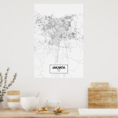 Jakarta, Indonesien (schwarz auf weiß) Poster (Küche)