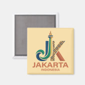 Jakarta Indonesien Südostasien Magnet (Vorderseite/Rückseite)