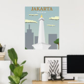 Jakarta, Indonesien Vintag Retro Travel Poster (Heimbüro)