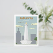 Jakarta, Indonesien Vintag Retro Travel Postkarte (Stehend Vorderseite)