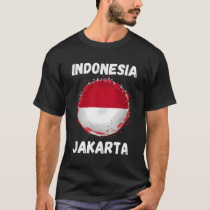 Jakarta Indonesien Vintage Indonesische Flagge Sou T-Shirt