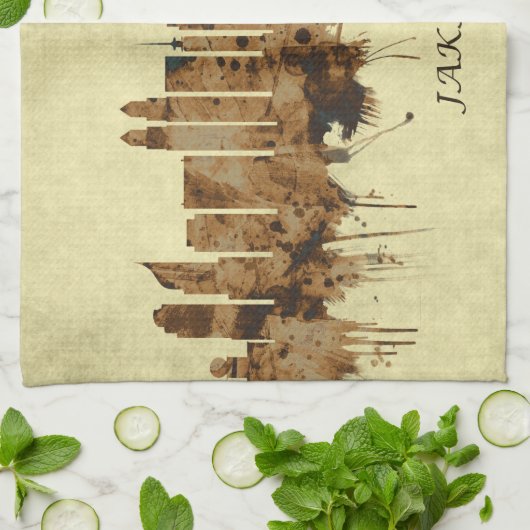 Jakarta Indonesische Stadt Geschirrtuch (Gefaltet)