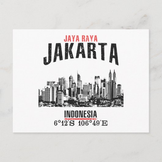 Jakarta Postkarte (Vorderseite)