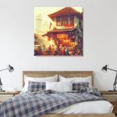 Jakarta Street Coffee Shop Leinwanddruck (Insitu (Schlafzimmer))