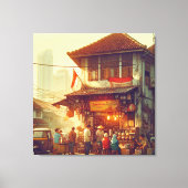 Jakarta Street Coffee Shop Leinwanddruck (Vorderseite)