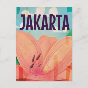 Jakarta Vintage-Reiseposter Postkarte