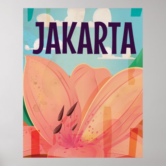Jakarta Vintage Travel Poster (Vorne)