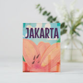 Jakarta Vintage Travel Poster Postkarte (Stehend Vorderseite)