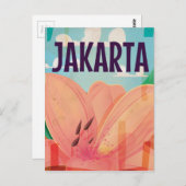 Jakarta Vintage Travel Poster Postkarte (Vorne/Hinten)
