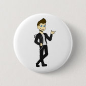 "Jake" cooler Typ in Lederjacke Button (Vorderseite)