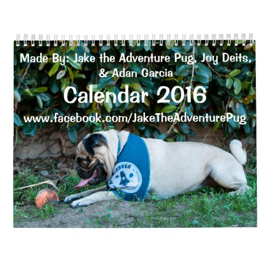 Jake der Kalender des Abenteuer-Mops-2016 (Rückseite)