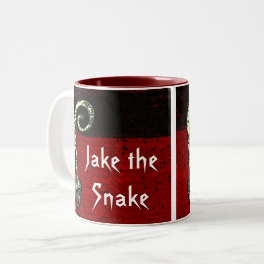 Jake die Schlange Zweifarbige Tasse (Vorderseite Links)