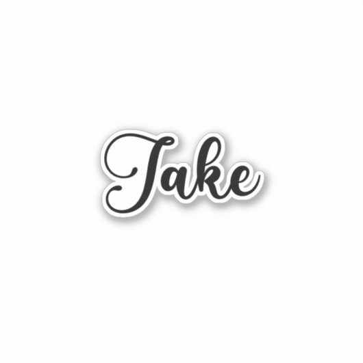 Jake Name - Handgeschriebene Kalligrafie Aufkleber (Vorderseite)