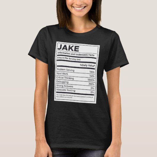 Jake Nutrition Information Problem lösen hartes W T-Shirt (Vorderseite)