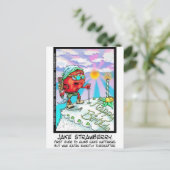 Jake Strawberry Funny Dessert Geschenke & Links Postkarte (Stehend Vorderseite)
