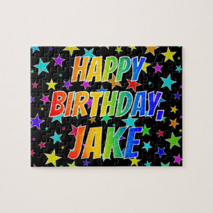 "JAKE" Vorname, Spaß "GLÜCKLICHER GEBURTSTAG" Puzzle