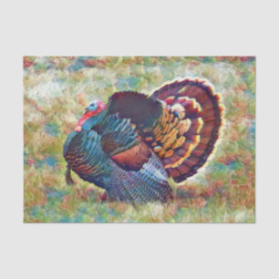Jake Wild Turkey Monet Style Zeichnend Dekoupage Seidenpapier