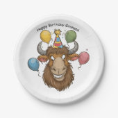 Jakenkopf mit Ballloon Cartoon Pappteller (Vorderseite)