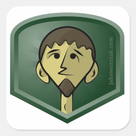 JakeWozniak.com Quadratischer Aufkleber (Vorderseite)