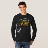 Jakob auf Jesus Funny Christliche Fischerei T-Shirt (Vorne ganz)