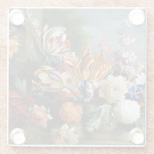 Jakob Bogdani Tulips Peonies und andere Blume Glasuntersetzer (Rückseite)