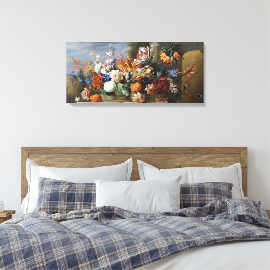 Jakob Bogdani Tulips Peonies und andere Blume in Leinwanddruck (Insitu (Schlafzimmer))