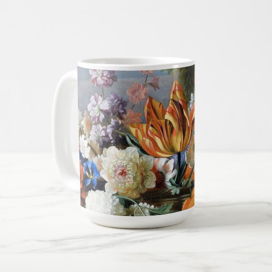 Jakob Bogdani Tulips Peonies und andere Blume Kaffeetasse (Vorderseite Links)