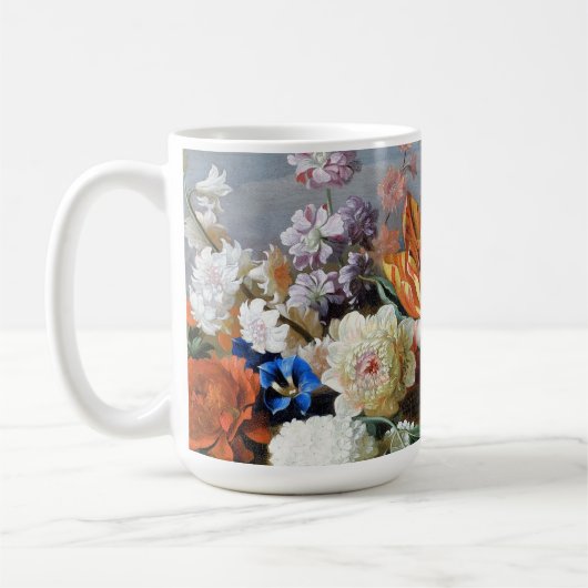 Jakob Bogdani Tulips Peonies und andere Blume Kaffeetasse (Links)