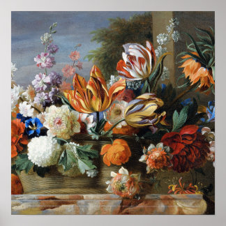 Jakob Bogdani Tulips Peonies und andere Blume Poster