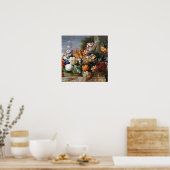 Jakob Bogdani Tulips Peonies und andere Blume Poster (Küche)