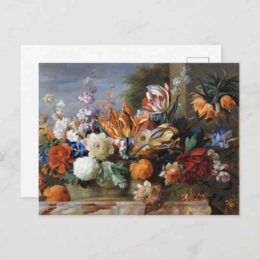 Jakob Bogdani Tulips Peonies und andere Blume Postkarte (Vorne/Hinten)