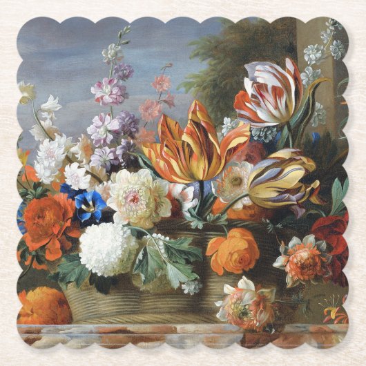 Jakob Bogdani Tulips Peonies und andere Blume Untersetzer (Vorderseite)