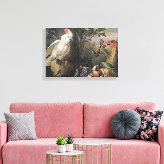 Jakob Bogdani Vögel und Früchte in einer Landschaf Leinwanddruck (Insitu (Wohnzimmer))