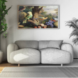 Jakob Bogdani Vögel und Früchte in einer Landschaf Leinwanddruck