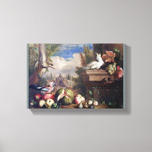 Jakob Bogdany Vögel und Früchte in einer Landschaf Leinwanddruck (Vorderseite)