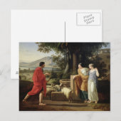 Jakob mit den Töchern Labans, 1787 Postkarte (Vorne/Hinten)