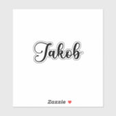 Jakob Name - Handgeschriebene Kalligrafie Aufkleber (Blatt)