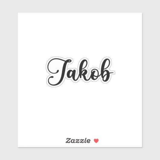 Jakob Name - Handgeschriebene Kalligrafie Aufkleber (Blatt)