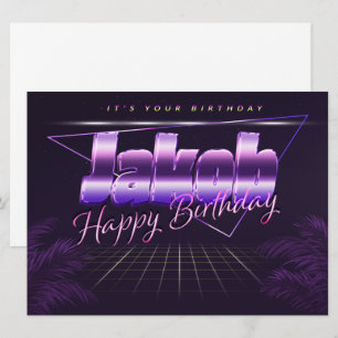 Jakob Name Vorname lila retro Karte Geburtstag