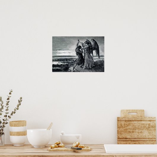 Jakob ringt mit dem Engel (Gen 32:24-32) Poster (Küche)